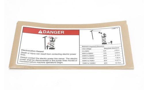 114385 / 114385Gt Oem Genie Decal - Danger Elec Hazard Gs