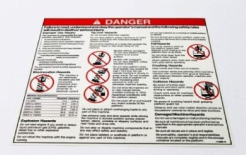 14386 114386Gt Oem Genie Decal Danger-Gen Safety