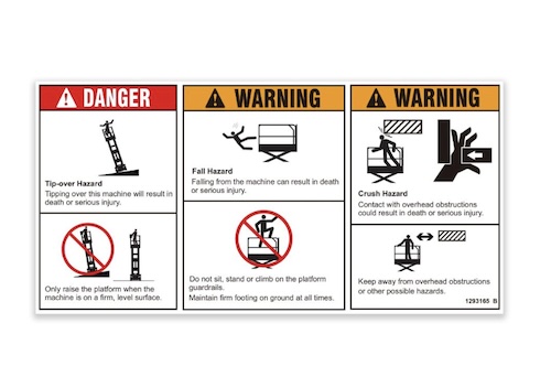1293165 / 1293165Gt Oem Genie Decal Danger - Warning Combo Gs-1330M
