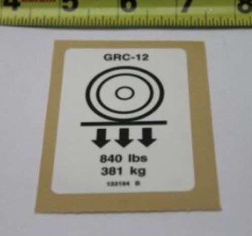 133194 / 133194Gt Oem Genie Grc-12 Decal Label Wheel Load Grc12