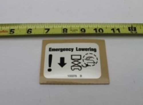 133276 / 133276Gt Oem Genie Decal, Emergency Lowering