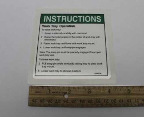 62346 / 62346Gt Oem Genie Decal Instructions Work Tray