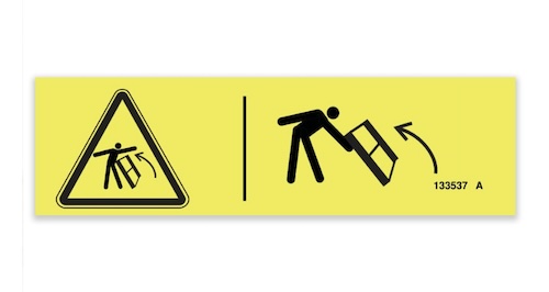 133537 / 133537Gt Oem Genie Decal Crush Haz Rails Symb