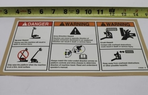 218559 / 218559Gt Oem Genie Danger/Warning Combo Decal