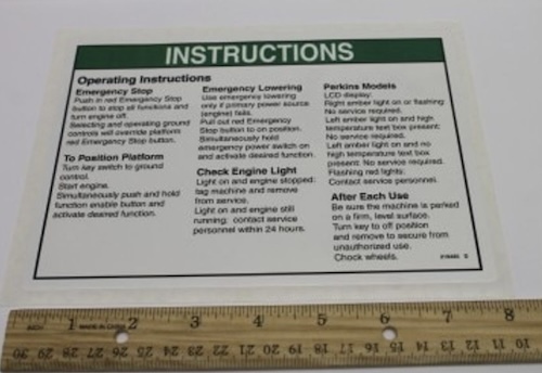 219485 / 219485Gt Oem Genie Decal Oper Inst Ground Cont