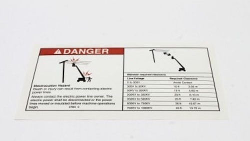 27564 / 27564Gt Oem Genie Stay Clear Electrocution Hazard Danger Decal Lift