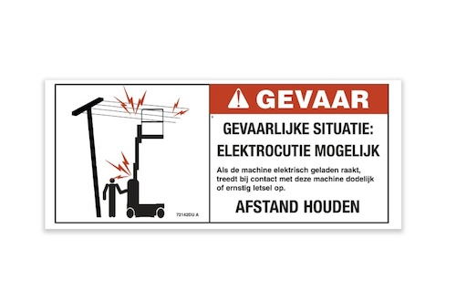 72142Du /72142Dugt Oem Genie Decal Danger Electrocution Gr