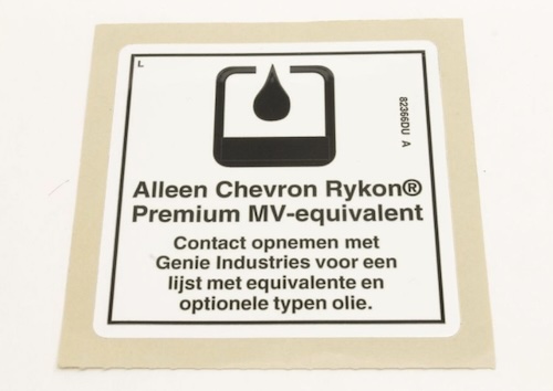 82366Du / 82366Dugt Oem Genie Decal Label Chevron Rykon Dutch