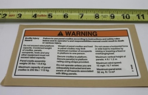 82410 / 82410Gt Oem Genie Decal Warning Panel Cradle