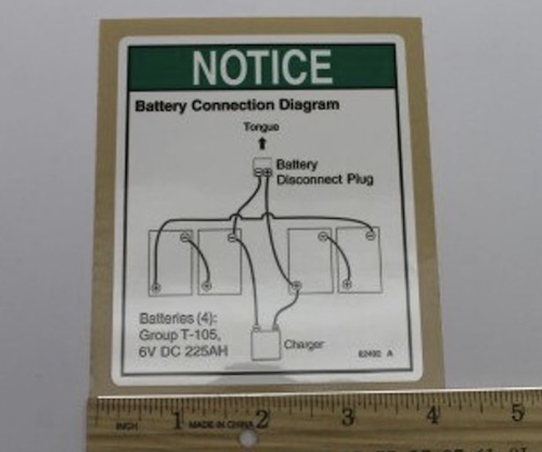 82492 / 82492Gt Oem Genie Decal Label Battery Connection