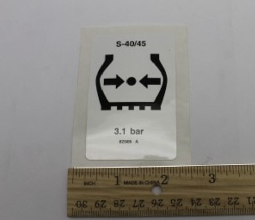 82586 / 82586Gt Oem Genie Decal Label Tire Press S40/45