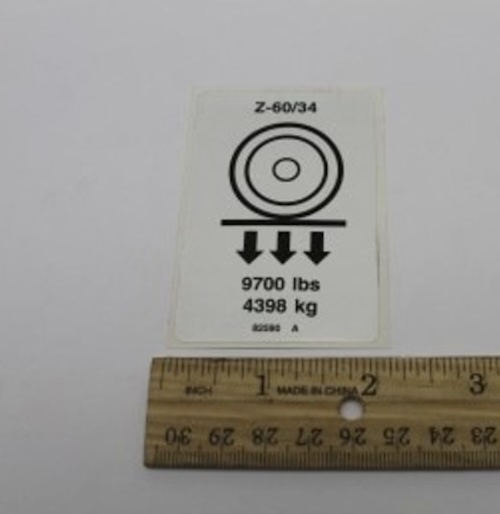 82590 / 82590Gt Oem Genie Decal Label Wheel Load Z-60