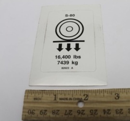 82623 / 82623Gt Oem Genie Decal Label Wheel Load S80