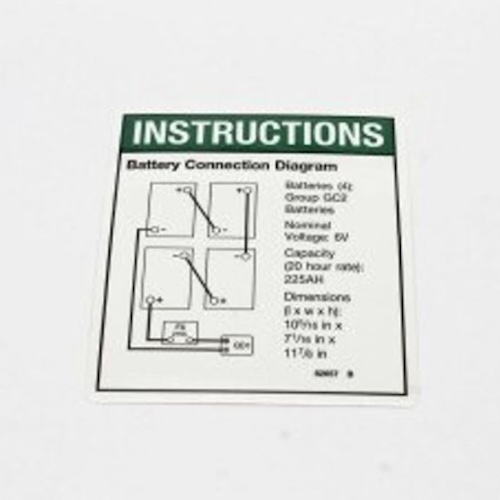 82657 / 82657Gt Oem Genie Decal Instruct Battery Connect