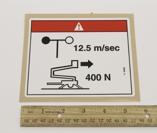 82658 / 82658Gt Oem Genie Decal Danger Manual Force 400N