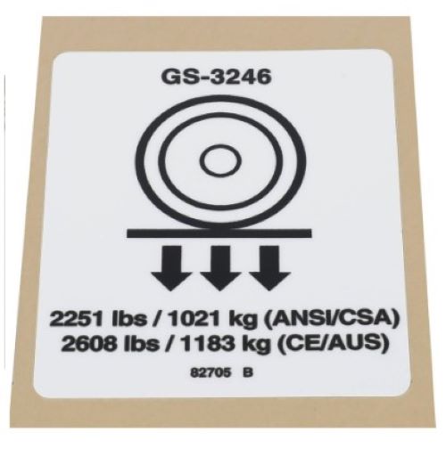 82705 / 82705Gt Oem Genie Decal - Wheel Load 3246