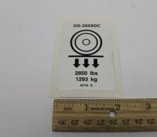 82748 / 82748Gt Oem Genie Decal Label Wheel Ld Gs2668Dc
