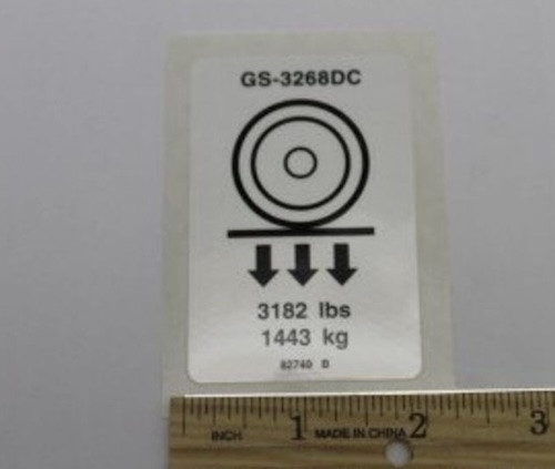 82749 / 82749Gt Oem Genie Decal Label Wheel Ld Gs3268Dc