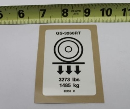 82755 / 82755Gt Oem Genie Decal Label Wheel Load Gs-3268