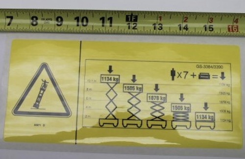 82871 / 82871Gt Oem Genie Decal Danger Maxcap Ce Gs3384
