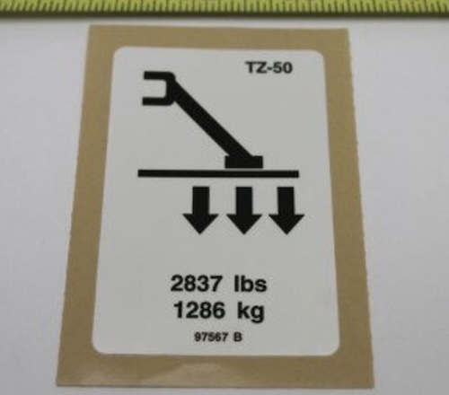 97567 / 97567Gt Oem Genie Decal Label Outrigger Loadtz50