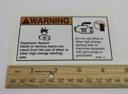 97602 / 97602Gt Oem Genie Decal Warning Explosion Ether