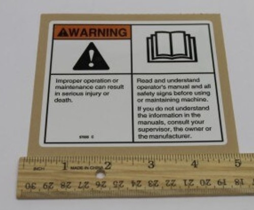 97666 / 97666Gt Oem Genie Decal Warn Read Manual