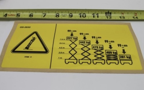 97686 / 97686Gt Oem Genie Decal Sym-Max Cap Ce Gs2632