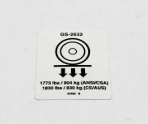97693 / 97693Gt Oem Genie Decal Label Wheel Load 2632