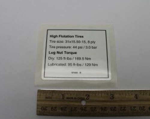97699 / 97699Gt Oem Genie Decal Notice Hi Float Tires