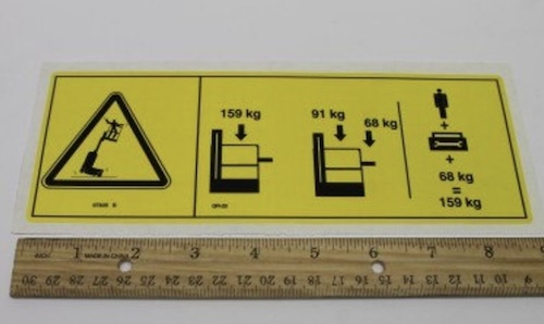 97835 / 97835Gt Oem Genie Decal-Danger Max Cap-159 Kg Sp