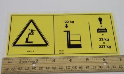 97873 / 97873Gt Oem Genie Decal-Danger Max Cap-Tray Sym