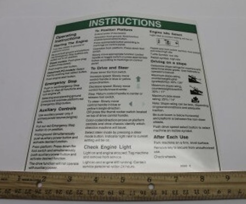 97885 / 97885Gt Oem Genie Decal Notice Operating Inst.
