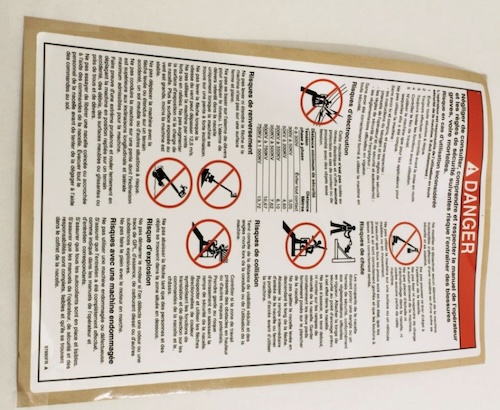 97890Fr / 97890Frgt Oem Genie Decal Danger Gen Safety Rules