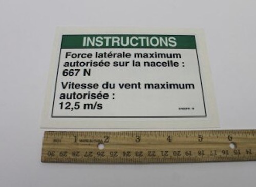 97893Fr / 97893Frgt Oem Genie Decal Notice Side Frc / Windansi