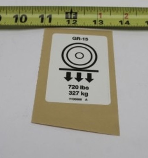 T106668 / T106668Gt Oem Genie Decal Label Wheel Load Gr15