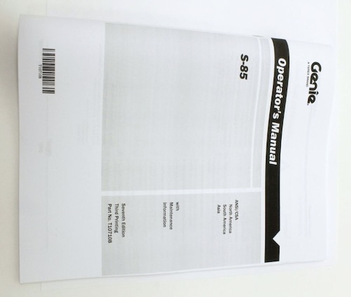 T107108 / T107108Gt Oem Genie Manual Operators S85 7Th Ed