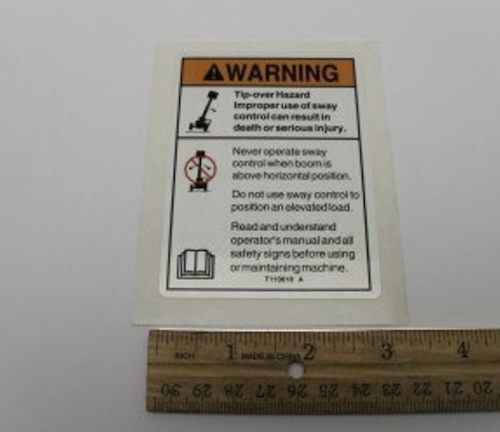 T110618 / T110618Gt Oem Genie Decal, Danger, Tip Over Sway