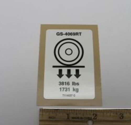 T114637 / T114637Gt Oem Genie Decal Label Wheel Ld Gs4069Rt