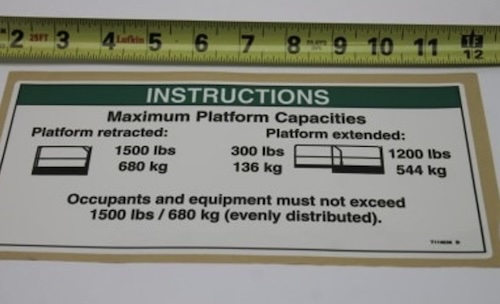 T114638 / T114638Gt Oem Genie Decal Notice Max Cap Gs2669